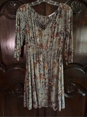 EDC Floral Paisley V-Neck Midi Dress in Sage